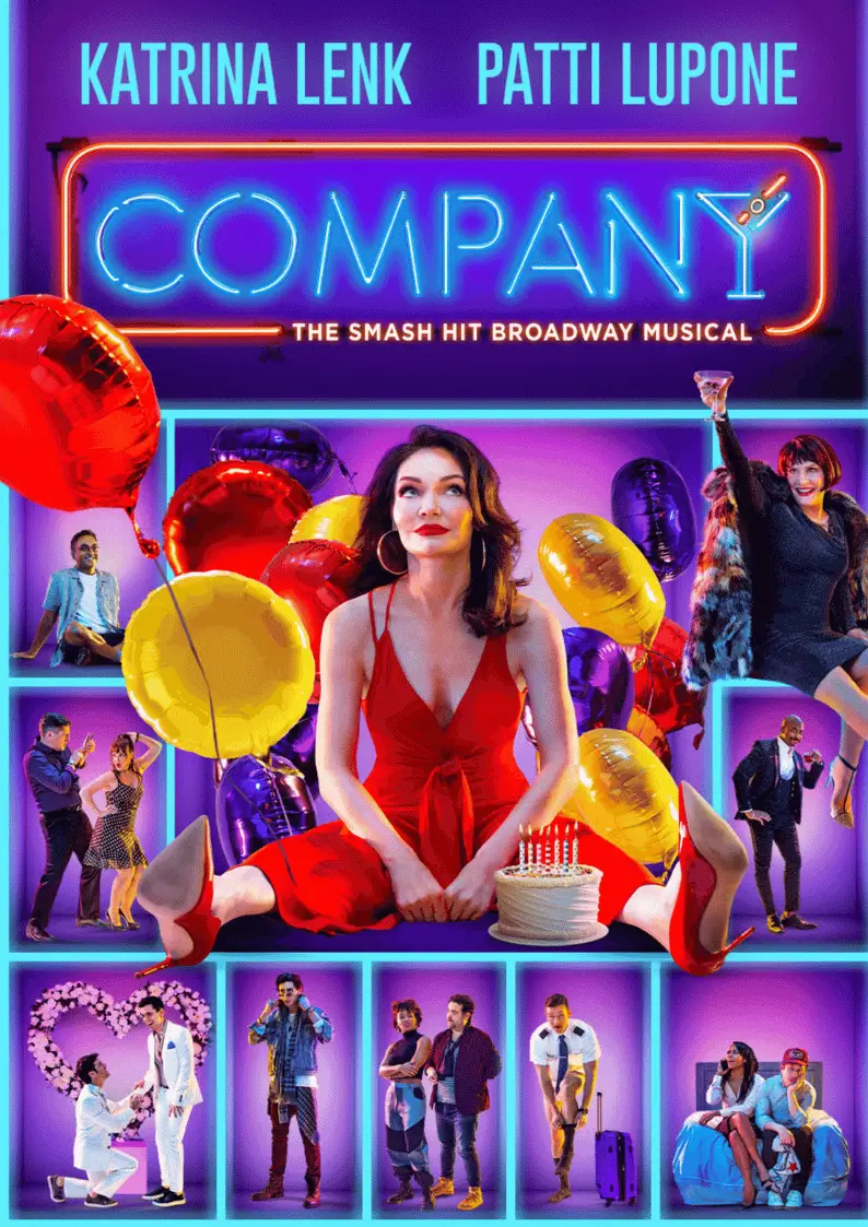 Poster for the Company revival starring Katrina Lenk and Patti LuPone