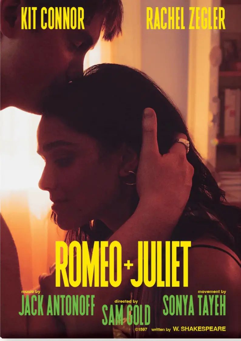 Poster for Romeo + Juliet starring Kit Connor and Rachel Zegler